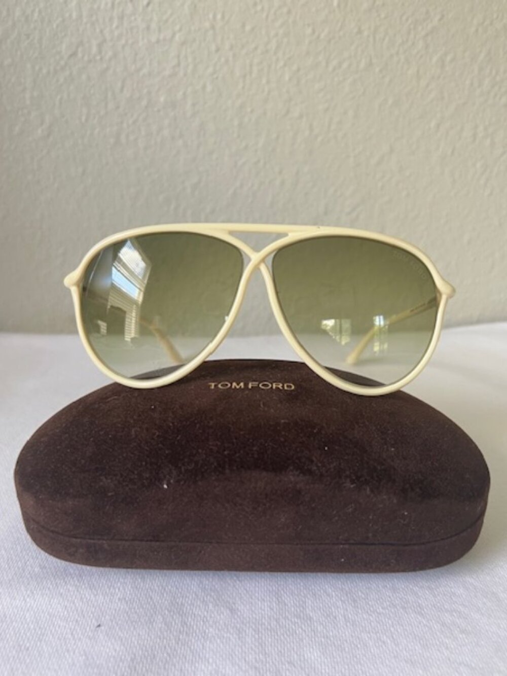 Tom Ford 206 Maximillion Ivory Aviator Sunglasses